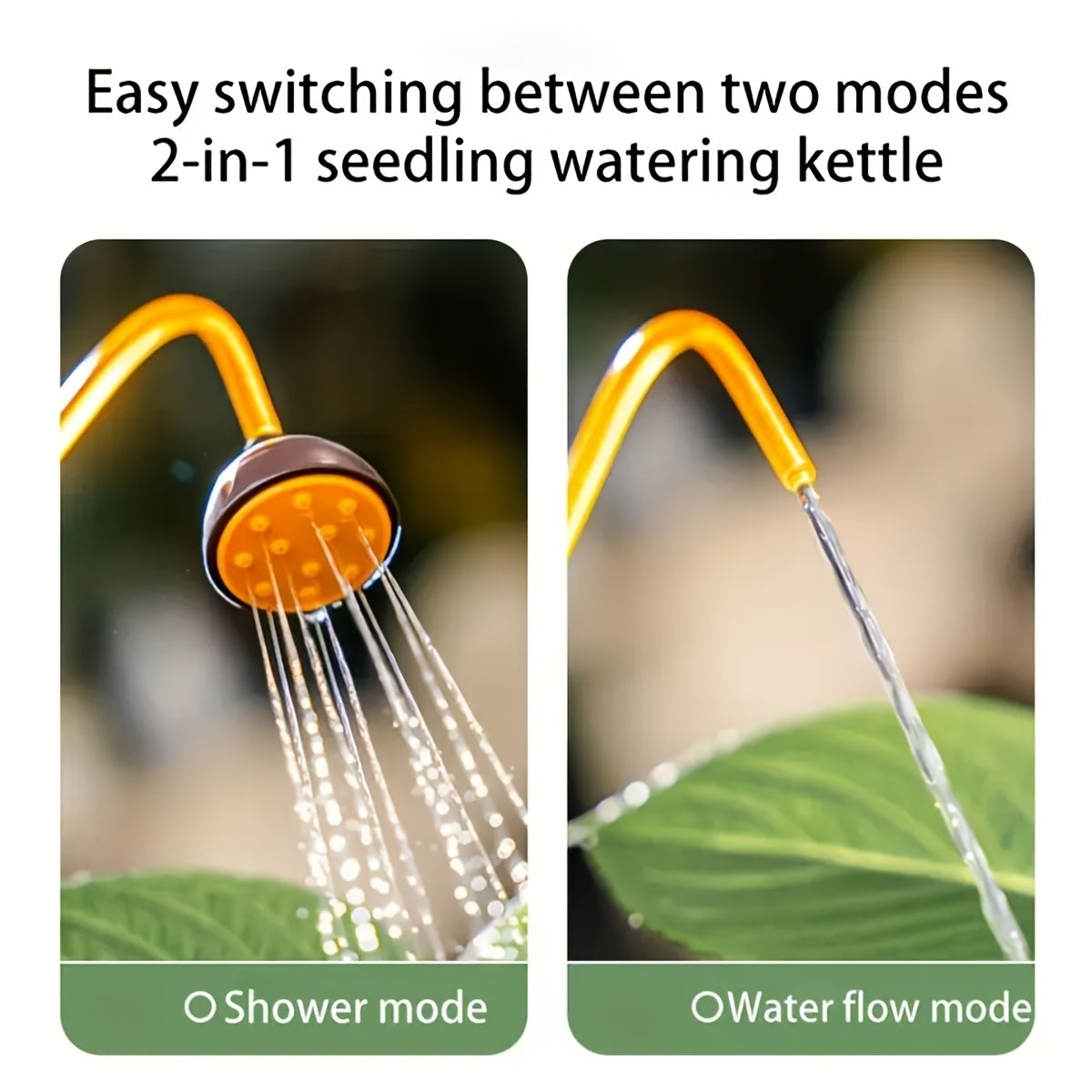 15.22oz Handheld Watering Can with Detachable Shower Head - Flexible Long Nozzle, Squeeze Trigger, Transparent Plastic Plant Sprinkler for Indoor & Outdoor Gardening