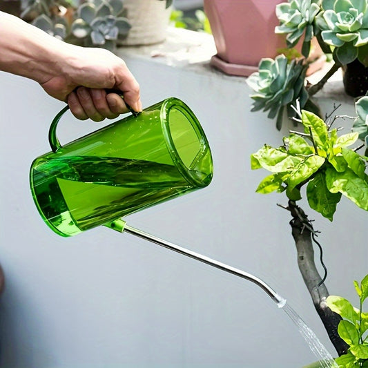 1pc Durable Plastic Long Spout Irrigation Watering Can with Measurement Markings - Ergonomic Handle for Precise Garden
