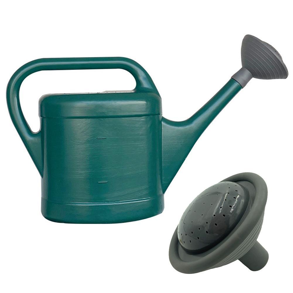 Green Plastic Watering Can with Rose Nozzle - Durable, Universal Garden Sprinkler Head for Plants and Flowers, Ideal for Home Gardening, Garden Watering Essentials | Modern Garden Can | Durable Plastic