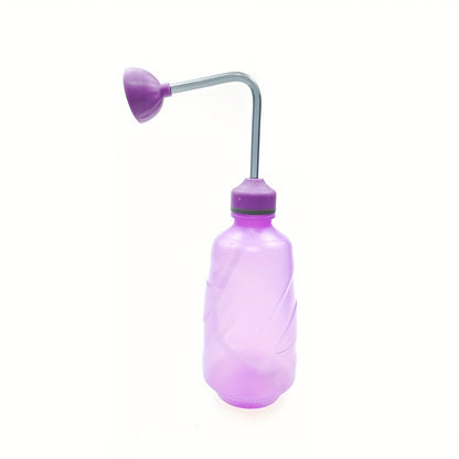 15.22oz Handheld Watering Can with Detachable Shower Head - Flexible Long Nozzle, Squeeze Trigger, Transparent Plastic Plant Sprinkler for Indoor & Outdoor Gardening