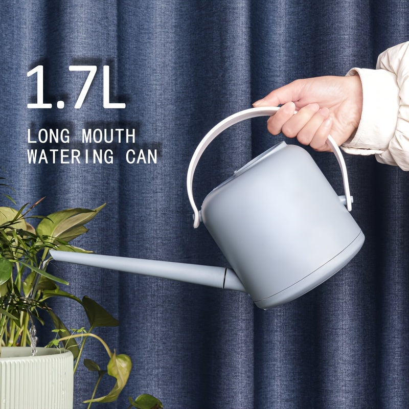 1pc Durable 1.7L Plastic Watering Can with Long Spout, Easy Pouring Plant Water Sprinkler for Potted Plants, Home Gardening Irrigation Tool with Handle, No Pressure Required