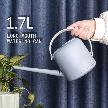 1pc Durable 1.7L Plastic Watering Can with Long Spout, Easy Pouring Plant Water Sprinkler for Potted Plants, Home Gardening Irrigation Tool with Handle, No Pressure Required